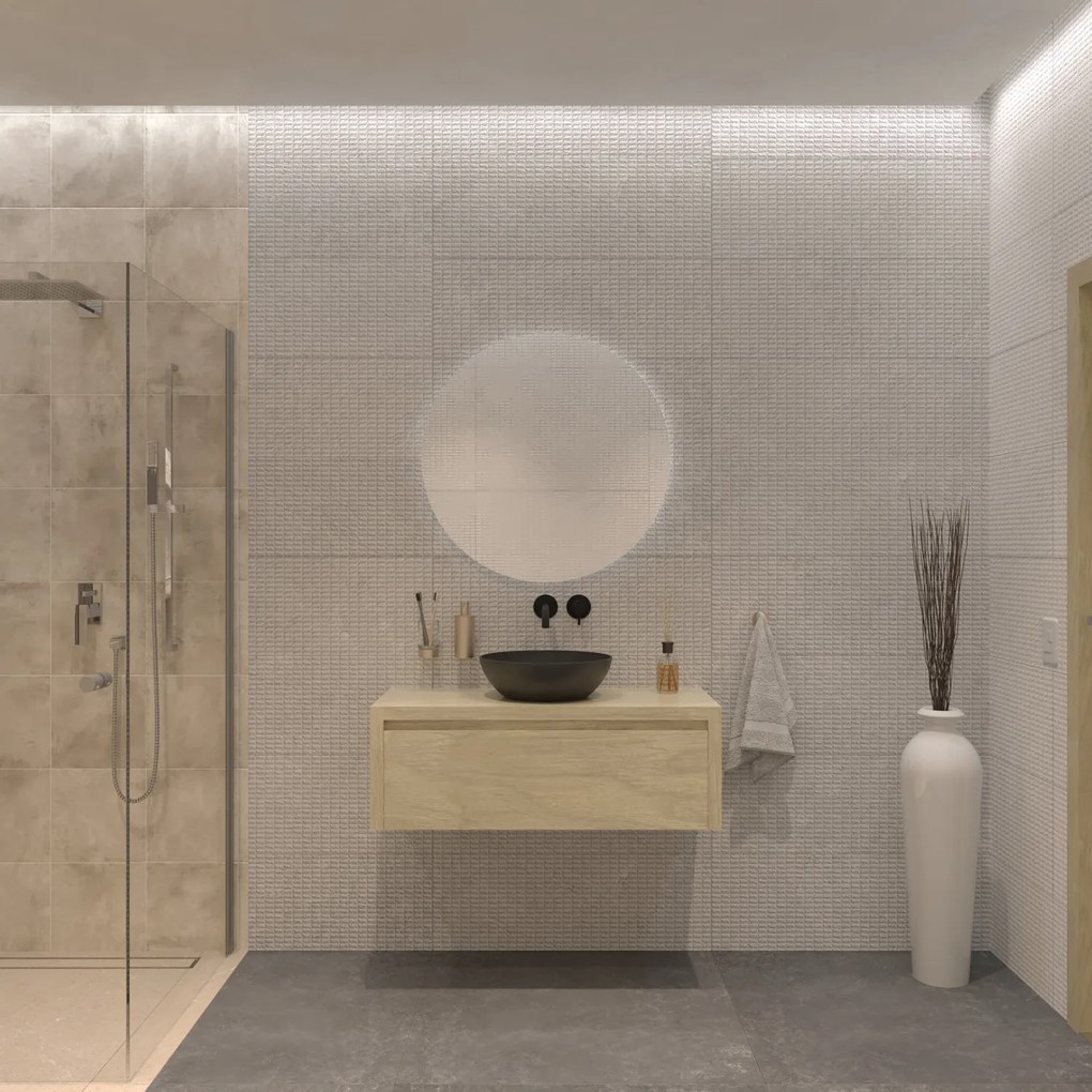 Gliss Design Ares badmeubel 100cm corn silk met zwarte waskom