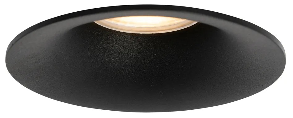 Set van 12 inbouwspots zwart GU10 50mm - Gijs