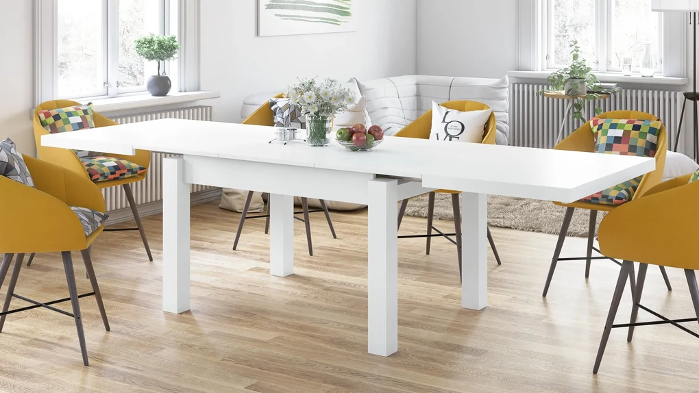 ROYAL wit, eettafel, uitschuifbaar