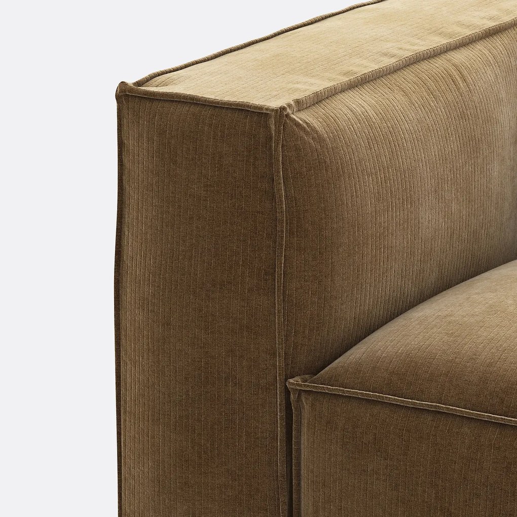 3-zits modulaire unit en vintage corduroy poef Seven