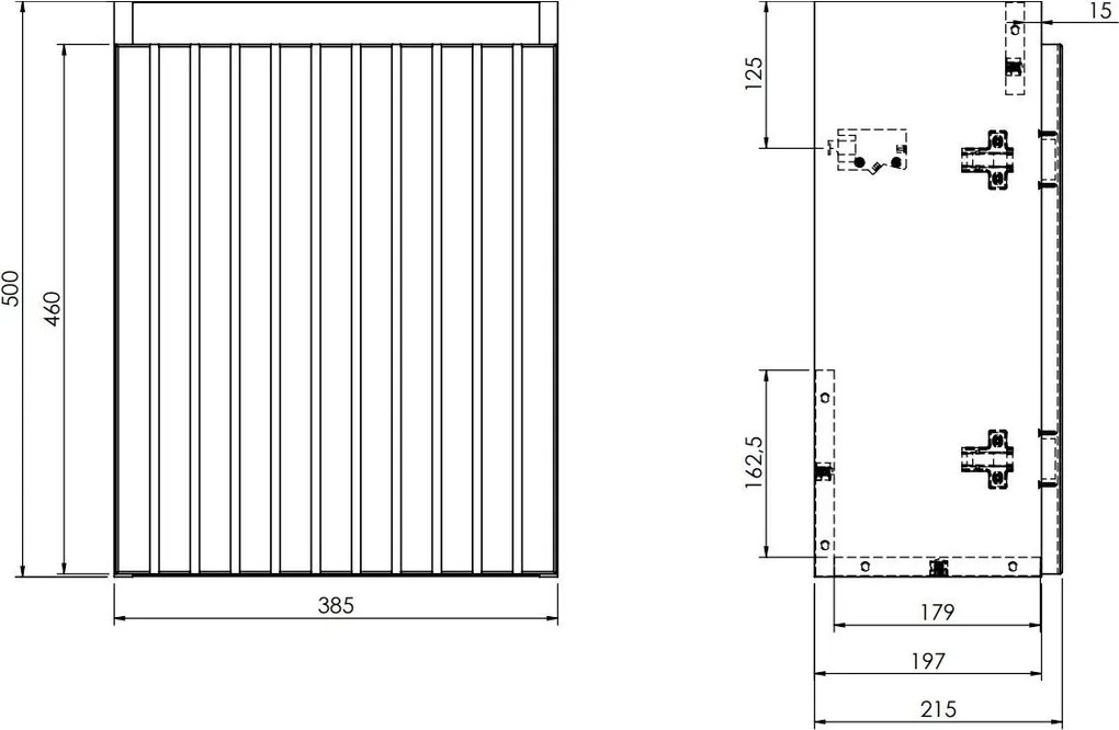 Fontana Bano toiletmeubel ribbelfront kasteel bruin greeploos 38.5x21.5cm