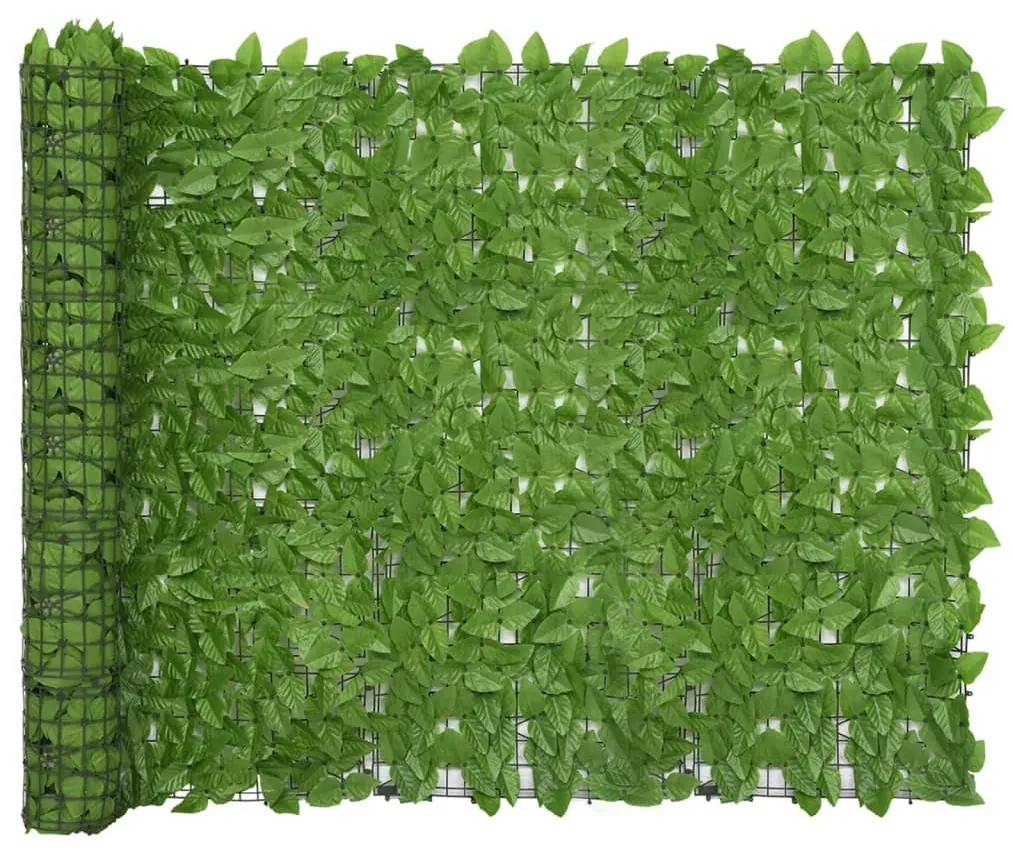 vidaXL Balkonscherm met groene bladeren 500x150 cm