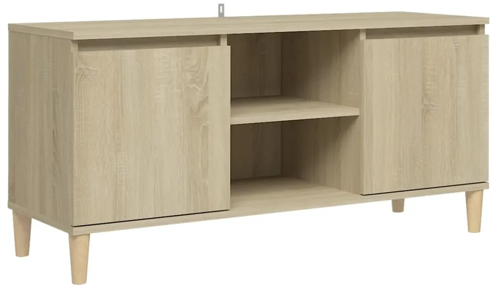 vidaXL Tv-meubel met houten poten 103,5x35x50 cm sonoma eikenkleurig