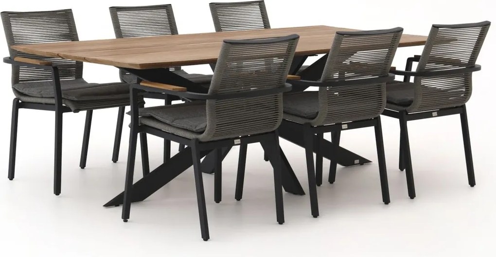 Diningset Bellagio  | 6 personen teakhout | Tuinset stapelbaar | 7-delig | Kees Smit Tuinmeubelen