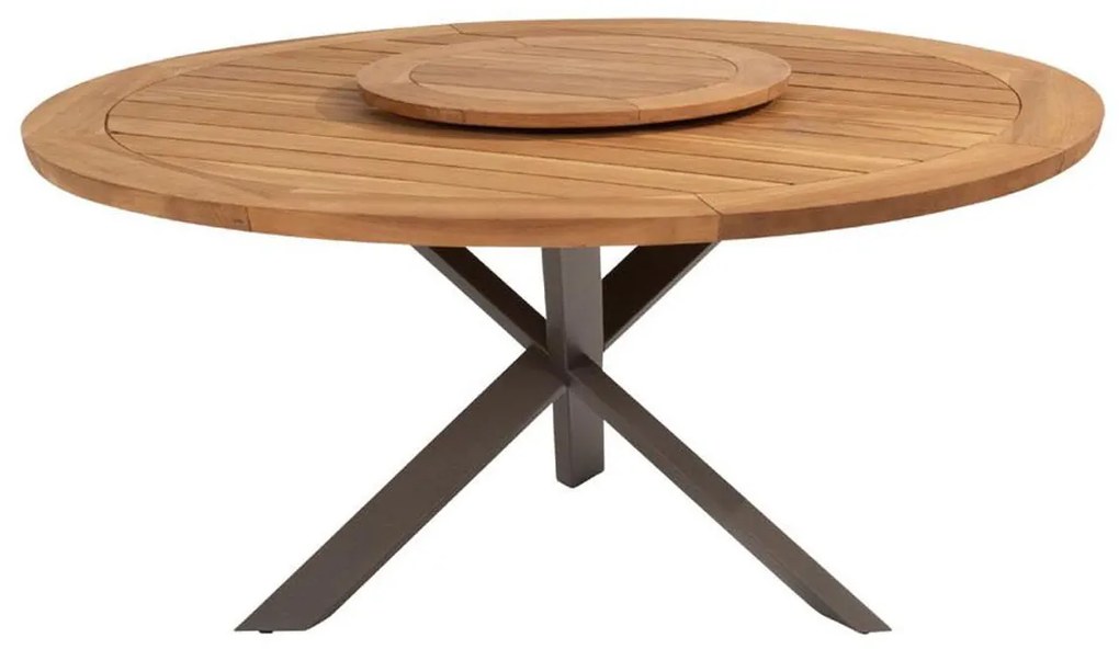 Taste by 4 Seasons Prado tuintafel terre met rond teak blad Ø 160 cm Tuintafel   bruin weerbestendig