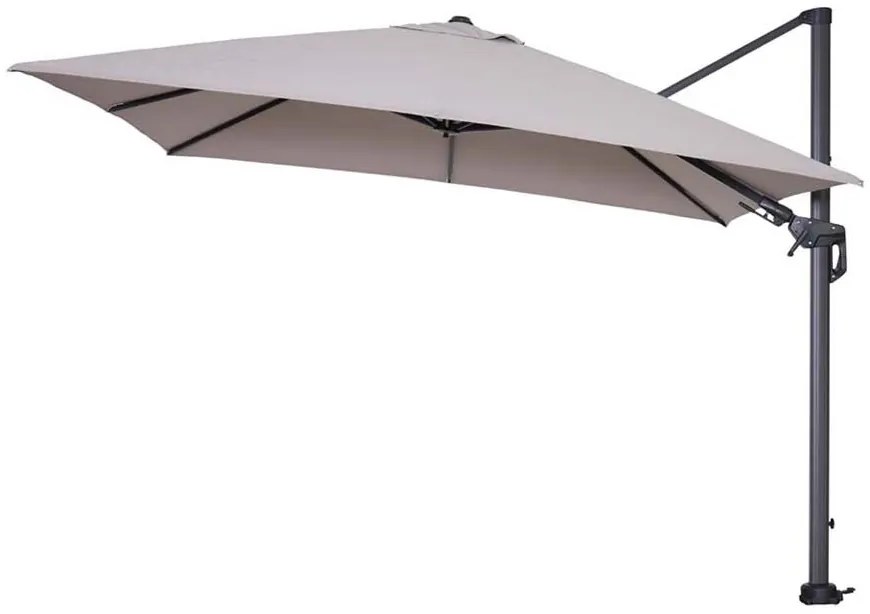 GI Hawaii zweefparasol 300 x 300 cm. - Zand - met voet en hoes