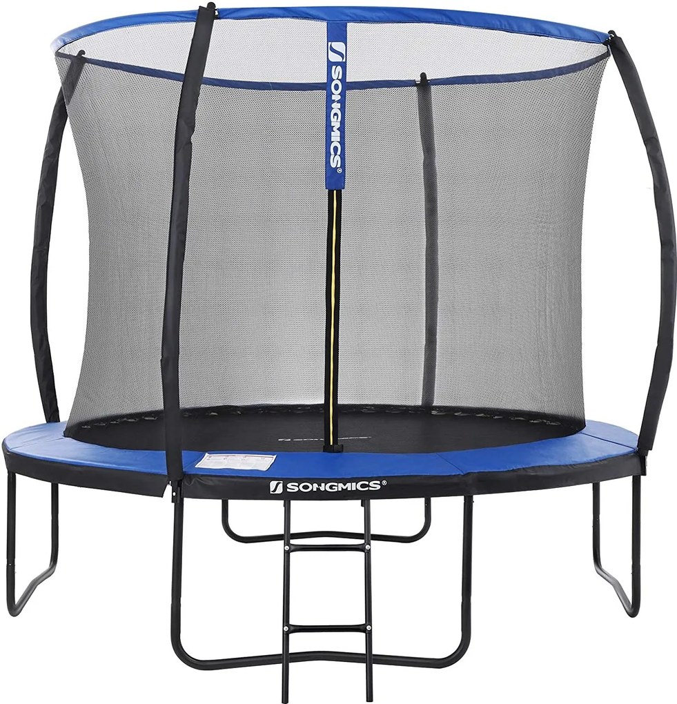 Nancy's Trampoline Met Veiligheidsnet - Trampolines - Tuin - Ladder - Gevoerde Stangen - Zwart/Blauw - Ø 366