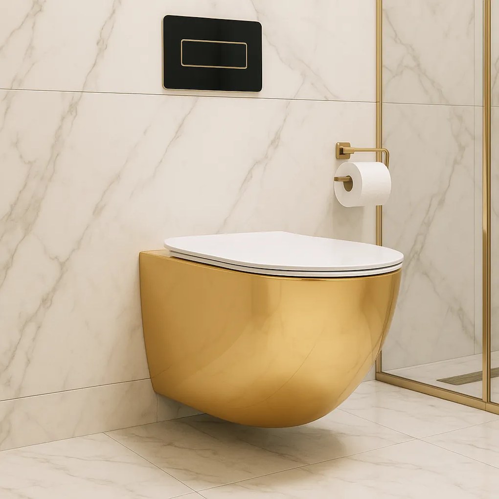 Hangtoilet Rea Carlo Mini Tornado NF WHITE GOLD