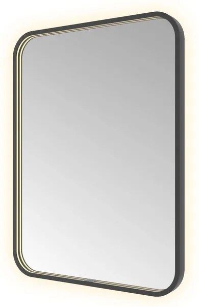 Hotbath &MORE Spiegel direct en indirect LED spiegelverwarming color changing dimbaar met afstandsbediening Geborsteld zwart PVD SSQ680MBP
