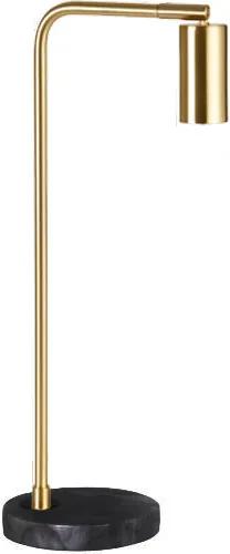 Marmeren Tafellamp, Metaal, E27 Fitting, ?15x28cm, Messing / Zwart