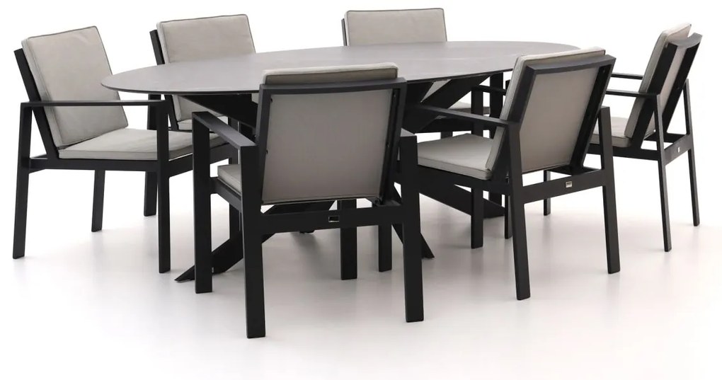 Diningset Bellagio  | 6 personen | Tuinset sintered stone | 7-delig | Kees Smit Tuinmeubelen