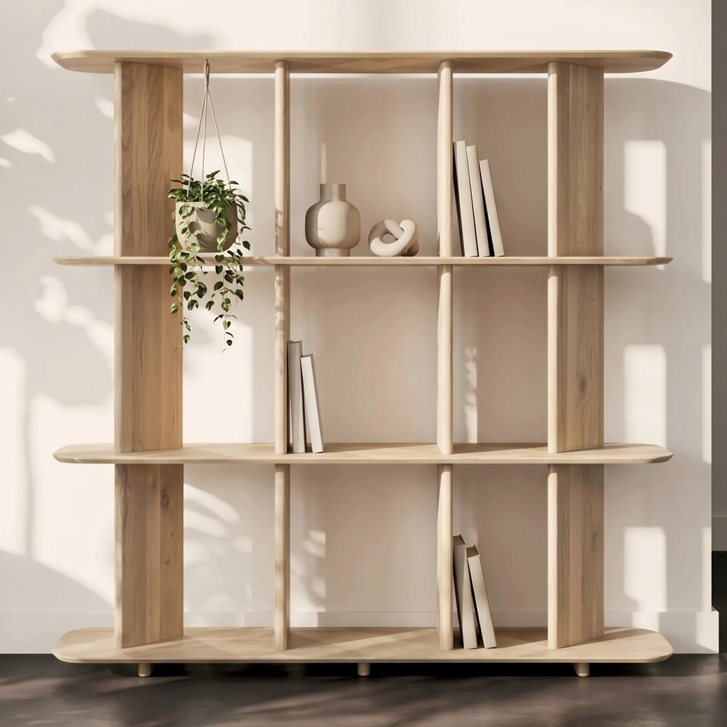 Open Wandkast Eikenhout Naturel - 180x40x180cm.