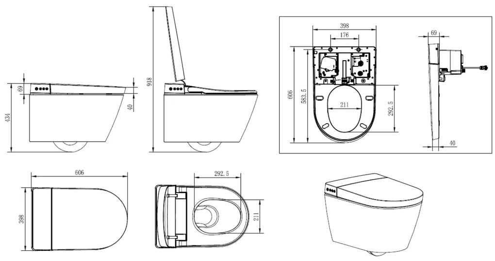 SaniGoods Smart douchewc met softclose zitting glans wit