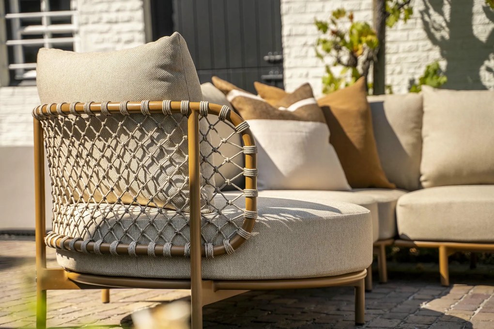 De Martinique hoek loungebank amber XL met knuffelhoek