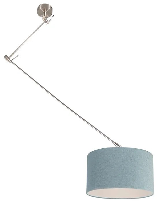 Moderne hanglamp staal met kap mineraal 35 cm - Blitz