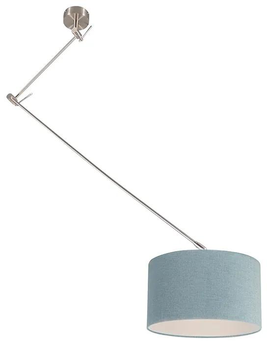 Stoffen Eettafel / Eetkamer Moderne hanglamp staal met kap mineraal 35 cm - Blitz Modern E27 rond Binnenverlichting Lamp
