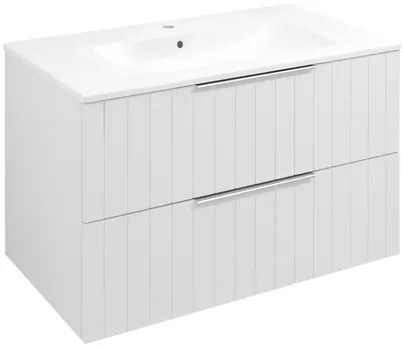 Sapho Cirasa Compact wastafel onderkast met ribbelfront 80x46x64cm wit mat