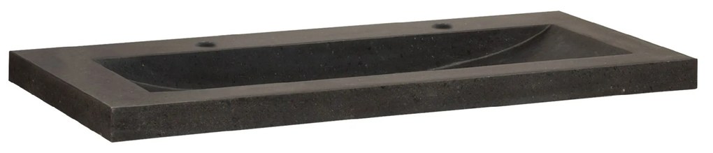 Sanituba Corestone wastafel basalt met twee kraangaten 100cm