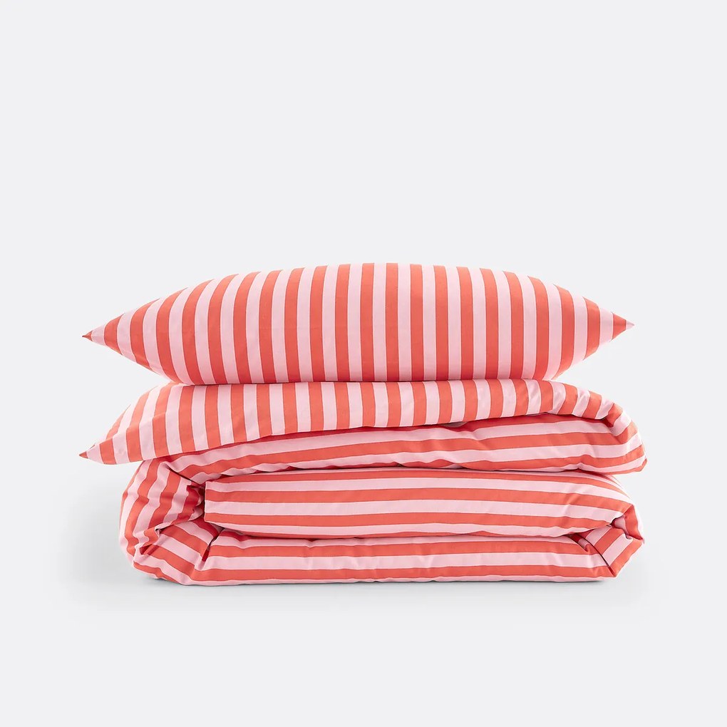 Bedset 50% gerecycled katoen, Sacha roze