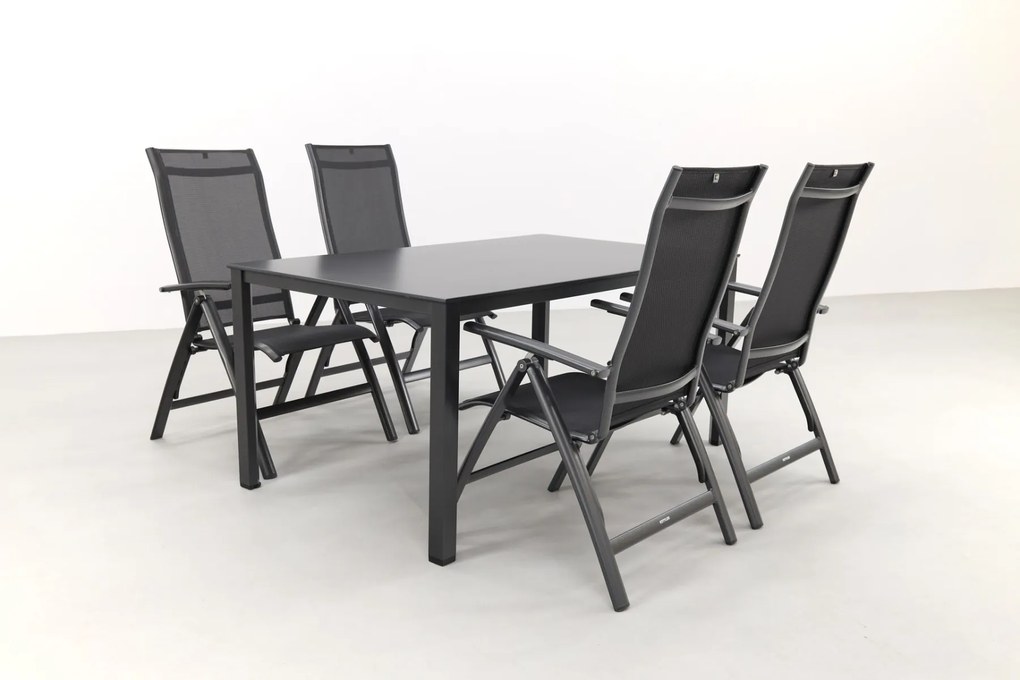 Kettler Altura Curve/Cubic 4-persoons verstelbare tuinset 160x95 cm. - Antraciet