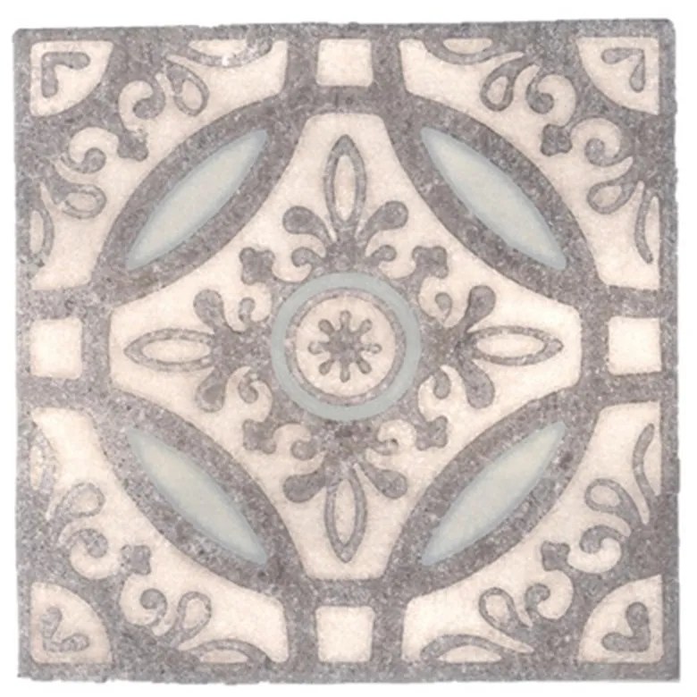 Terre d'Azur Ribiera vloertegel met decor 20x20cm grijs/wit - 25 stuks per doos