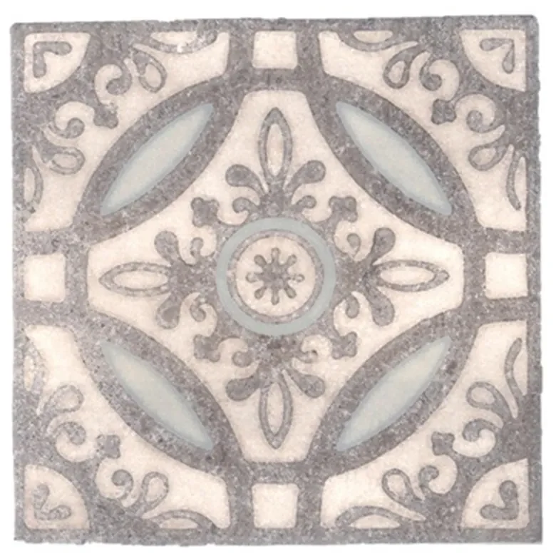 Terre d'Azur Ribiera vloertegel met decor 20x20cm grijs/wit