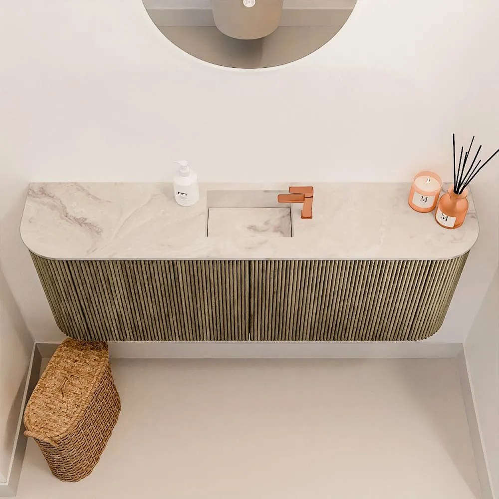 Mondiaz Joya DLux 115cm toiletmeubel ronding links/rechts dusk met wastafel faye midden 1 kraangat frappe