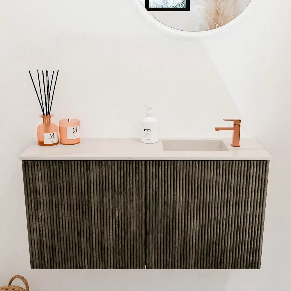 Mondiaz Joya DLux 80cm toiletmeubel shadow met wastafel faye rechts 1 kraangat meli