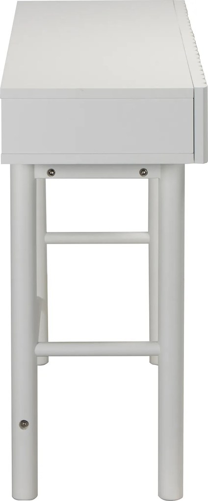 Sidetable Met Grote Ribbels Wit - 120 X 35cm.