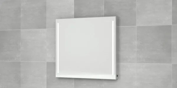 Bruynzeel spiegel 90x70 vert.led verlichting anticondens aluminium 232007