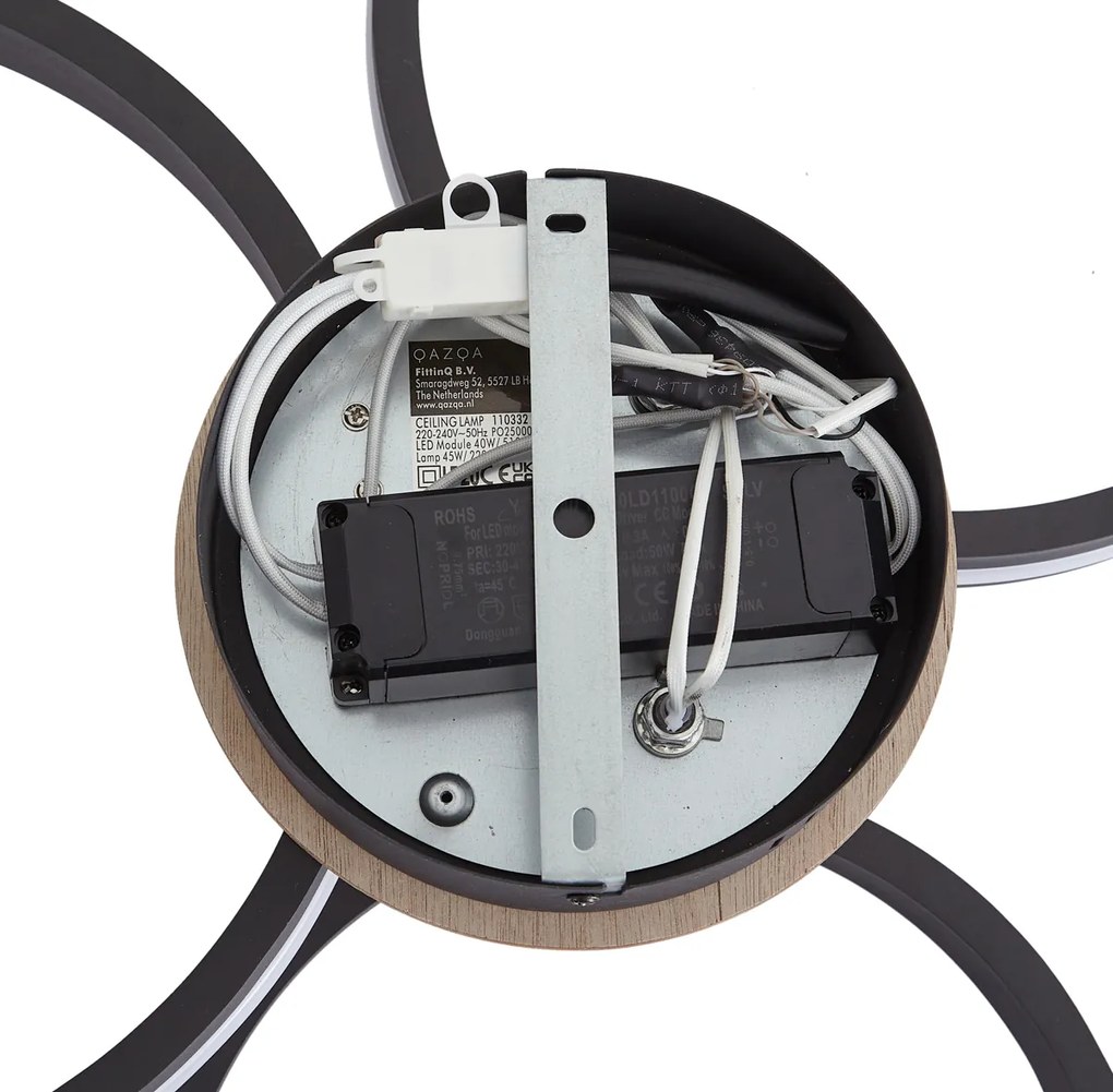 Plafondlamp hout incl. LED 3-staps dimbaar 3-lichts - Navara