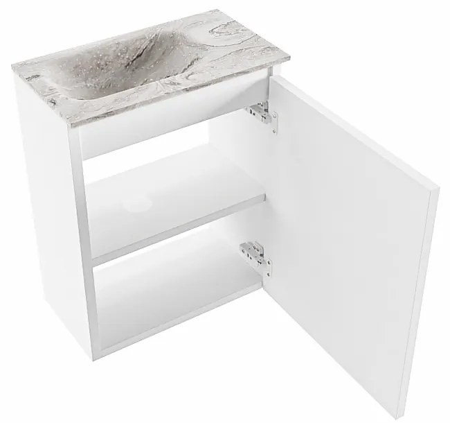 Mondiaz Ture DLux toiletmeubel 40cm talc met wastafel glace links met kraangat