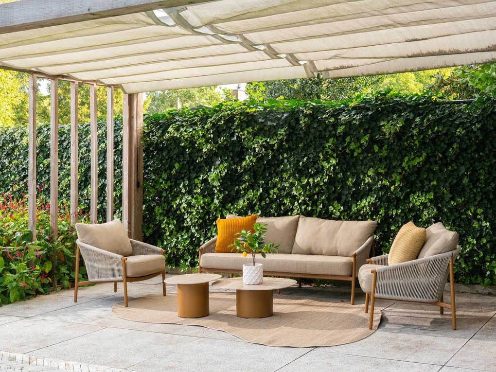 4 Seasons Outdoor Milos loungestoel amber Loungestoel taupe weerbestendig