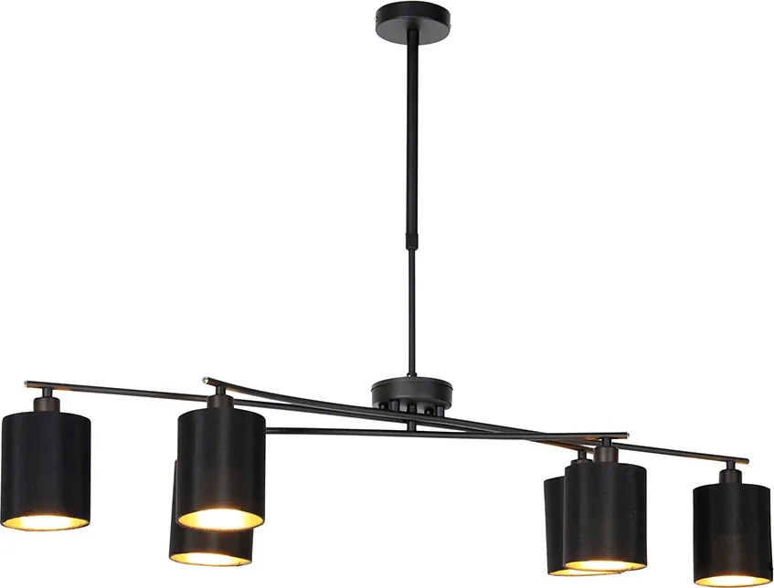 Smart hanglamp zwart verstelbaar incl. 6 Wifi B35 - Lofty