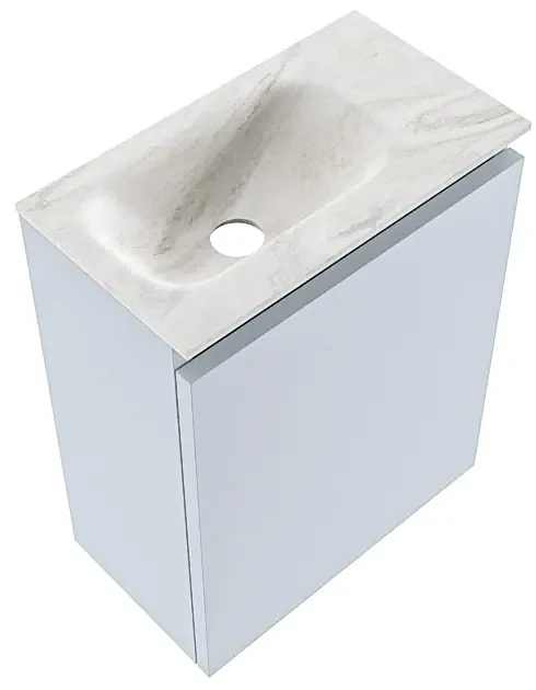 Mondiaz Ture DLux toiletmeubel 40cm clay met wastafel ostra links met kraangat
