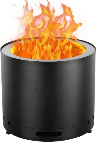 VEVOR Rookloze vuurkorf, kampvuur, H: 15,4 inch x diameter: 19,3 inch, houtkachels met verwijderbare aslade, draagbare vuurkorf voor buiten, gemaakt van roestvrij staal SUS430, voor kamperen op het terras