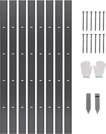 VEVOR Tuinrand, 8 verpakkingen van 183 cm elk, gazonrand van aluminiumlegering, bloembedrand, flexibele tuinrand, gazonrand, robuuste gazonrand voor bloembedden en paden