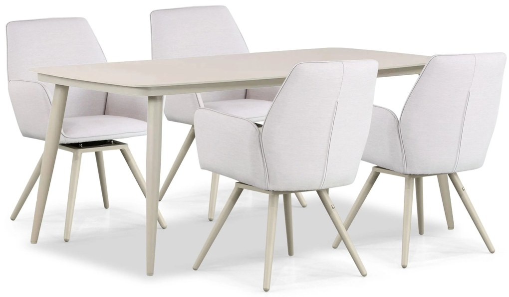 Tuinset 4 personen 180 cm Outdoor textiel Grijs Lifestyle Garden Furniture Andorra/Vienna