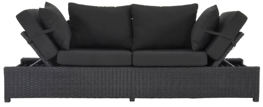 Lesli Living Loungebank - Roma - Zwart - Wicker - Lesli Living