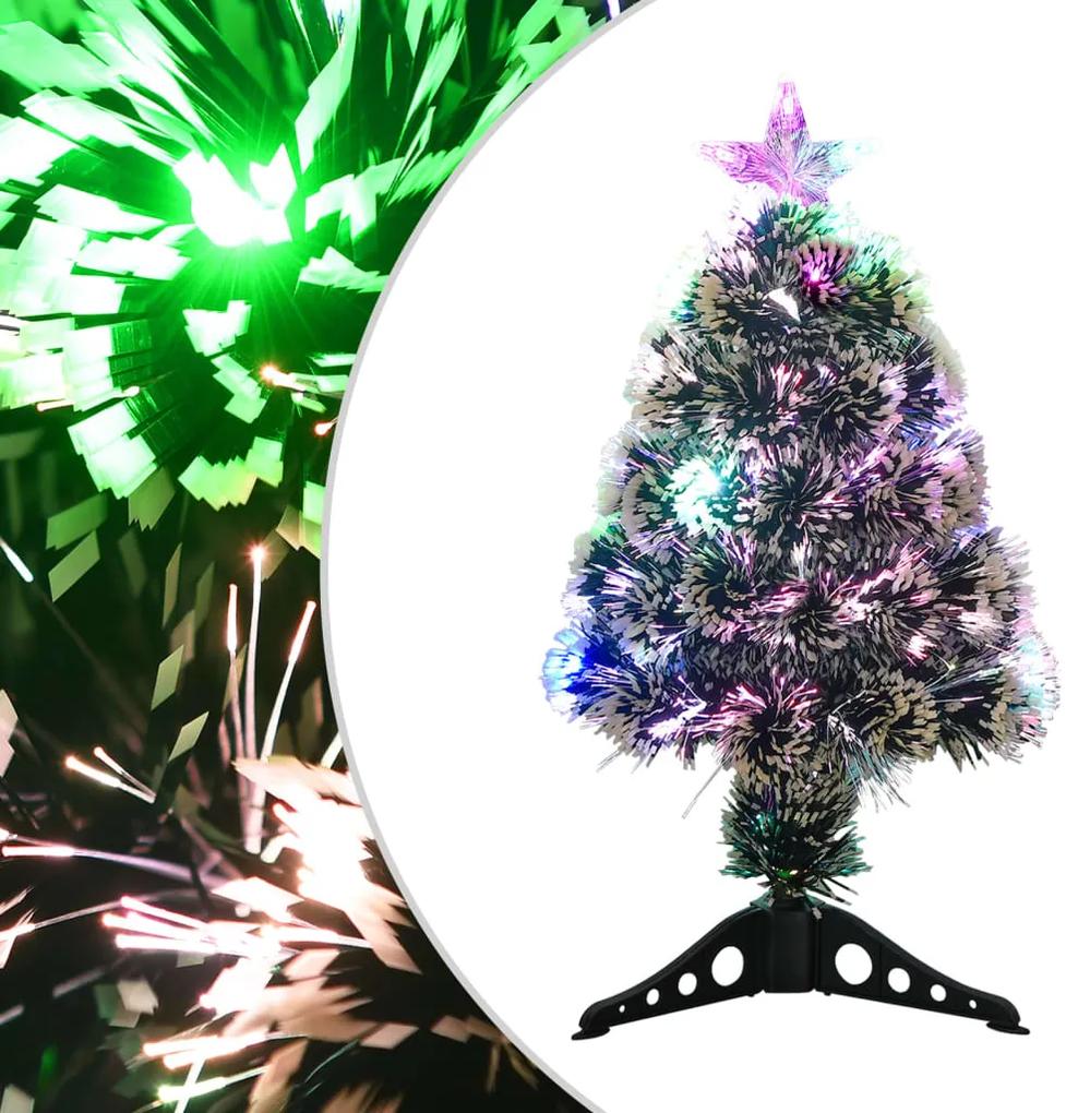 vidaXL Kerstboom met LED's 64 cm glasvezel groen en wit