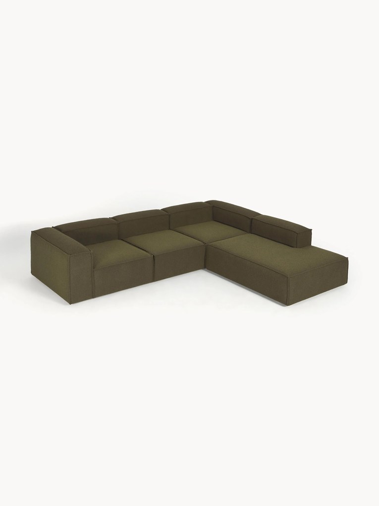 Bouclé modulaire hoekbank Lennon (4-zits)