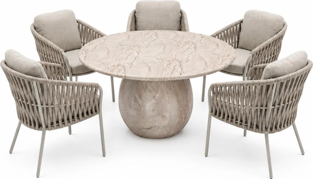 Sarenza Dante dining tuinset 140xH75 cm 6 delig zand