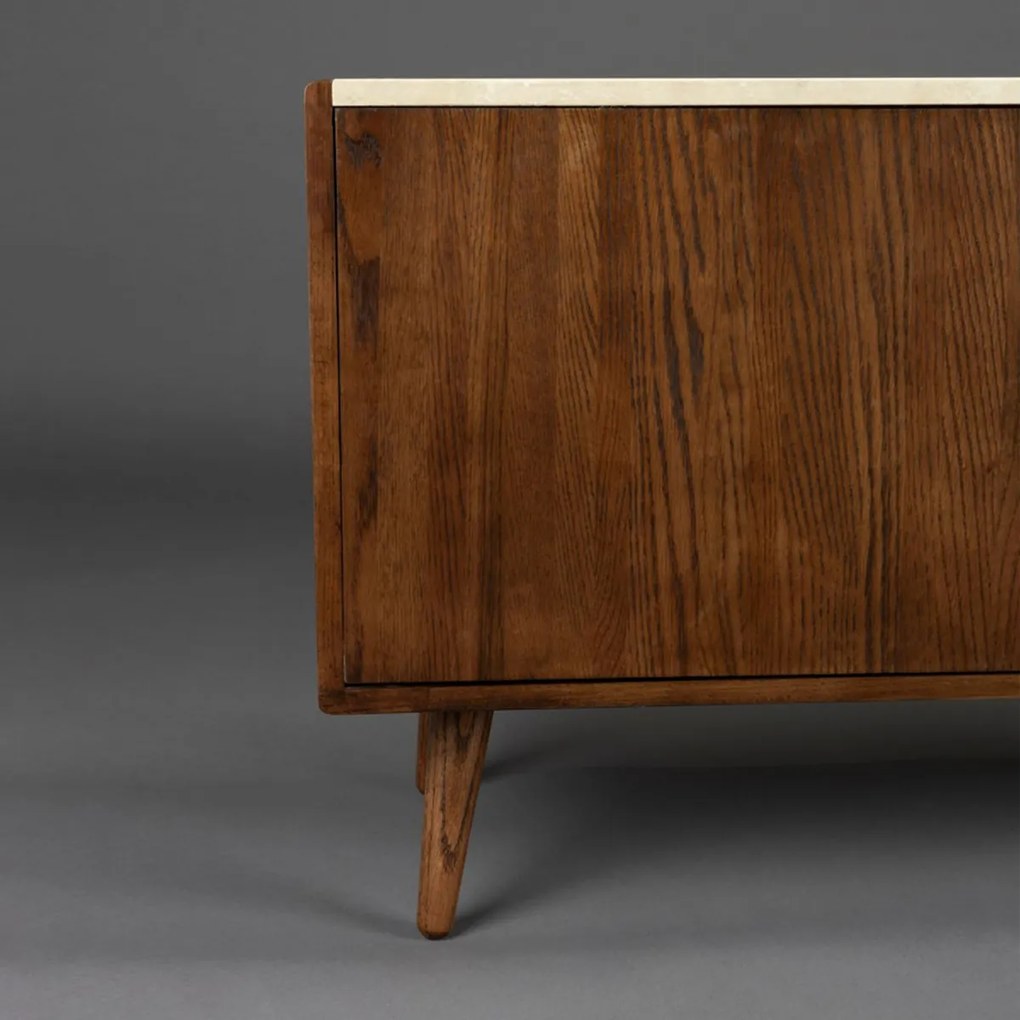 Dutchbone Arda Dressoir Walnoot En Travertin - 160x40x60cm.