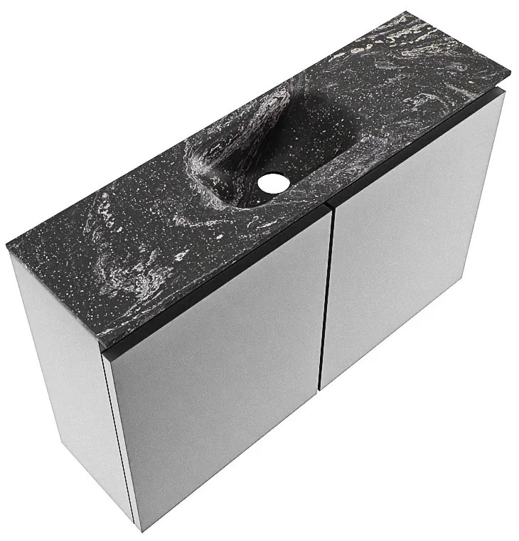 Mondiaz Ture DLux toiletmeubel 80cm plata met wastafel lava midden zonder kraangat