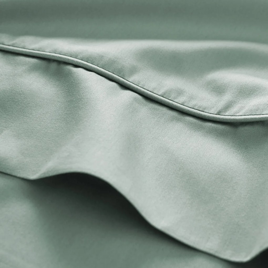 Effen satijnen katoenen bolsterovertrek, 153 draden, Opale