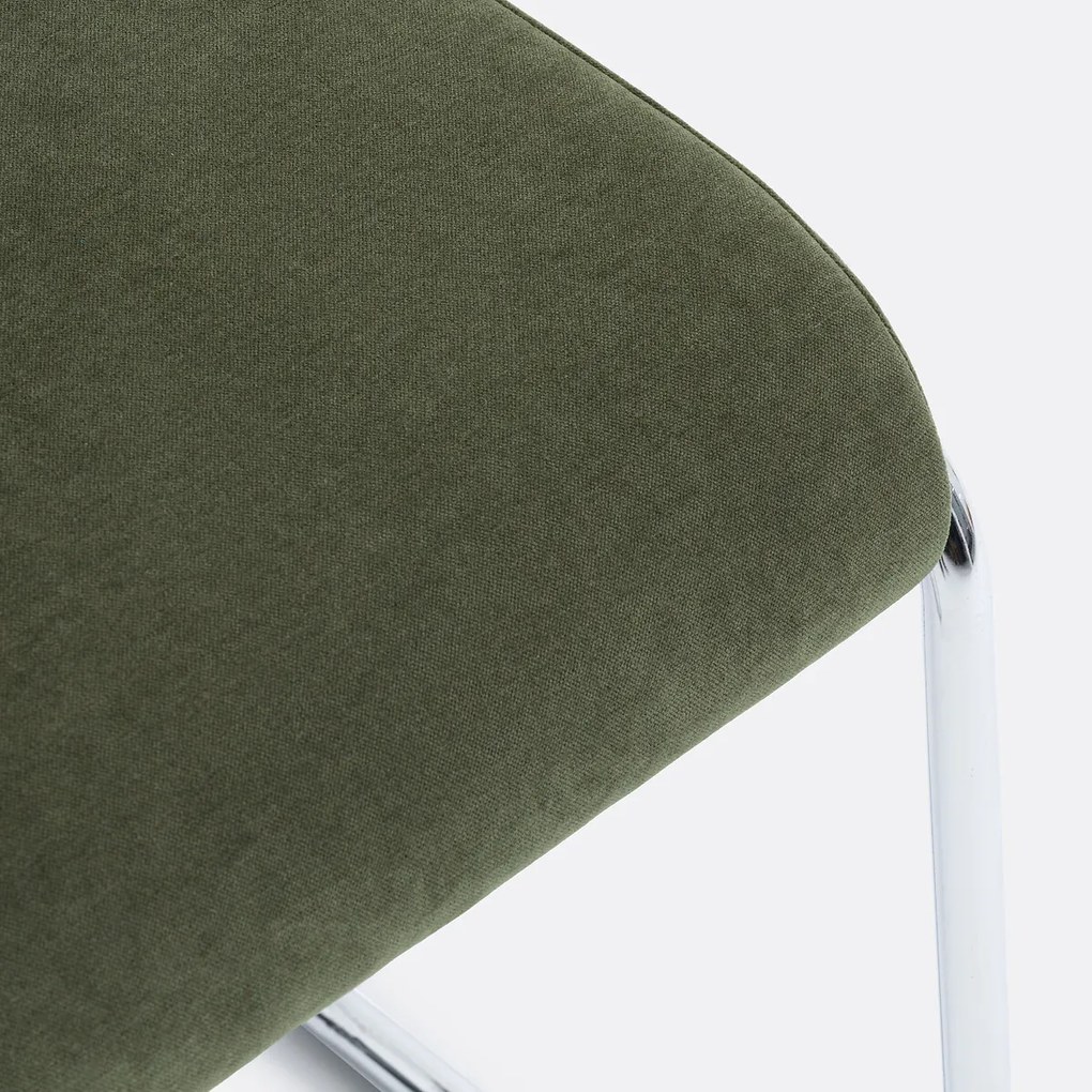 Set van 2 stoelen van chroom en stof Celestina