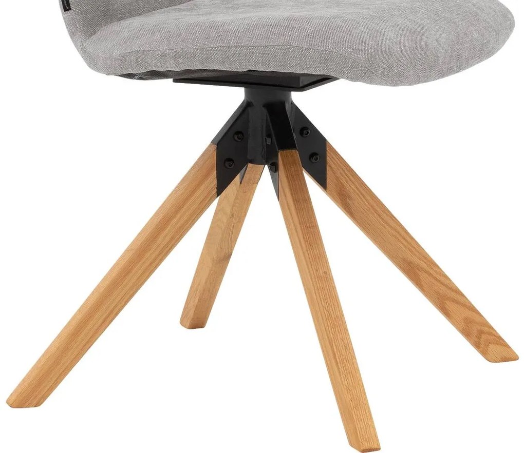 Goossens Eetkamerstoel Hera grijs stof leuning, modern design