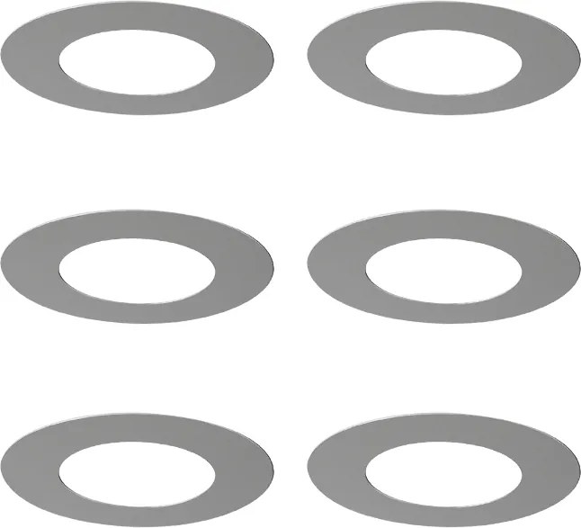 Set van 6 opvulringen RVS voor inbouwspots 7,5 - 13 cm - Spacer