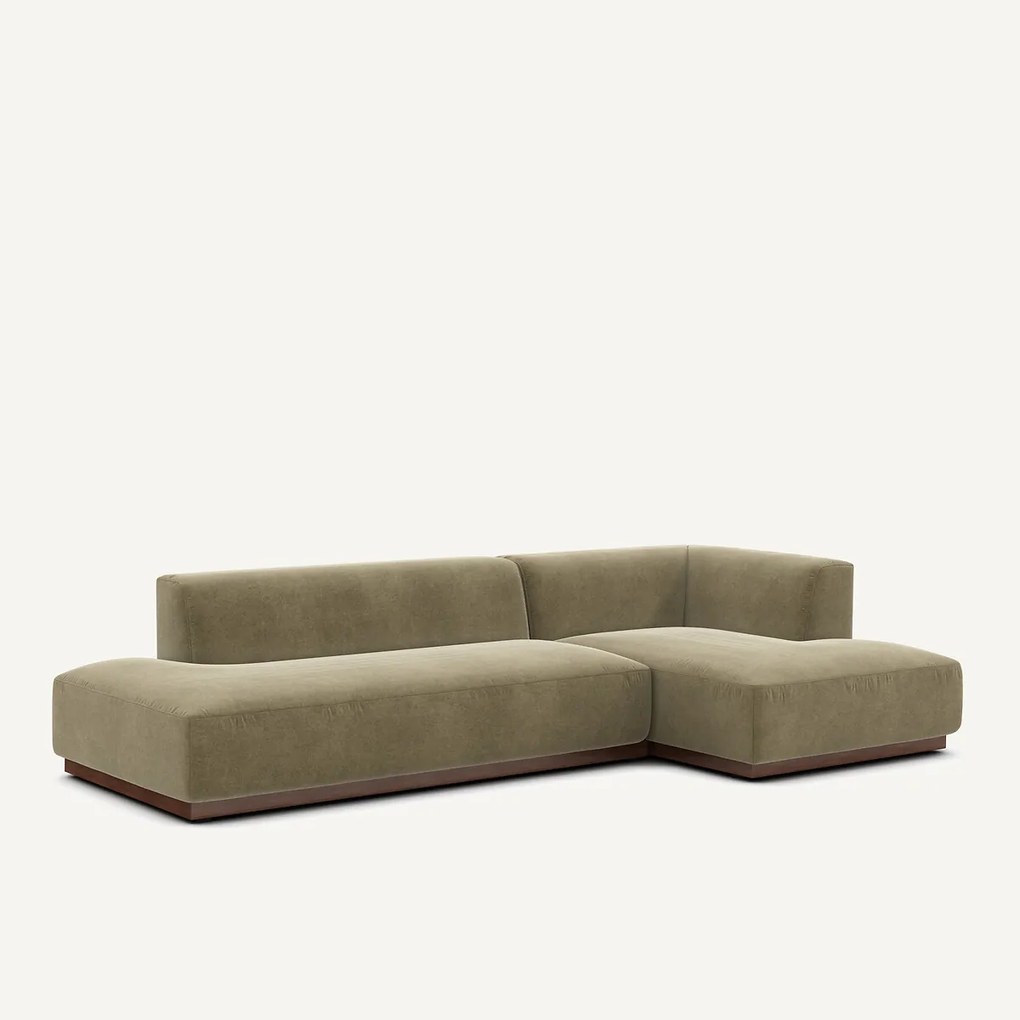 XL rechte hoekbank in linnen fluweel, JACOPO
