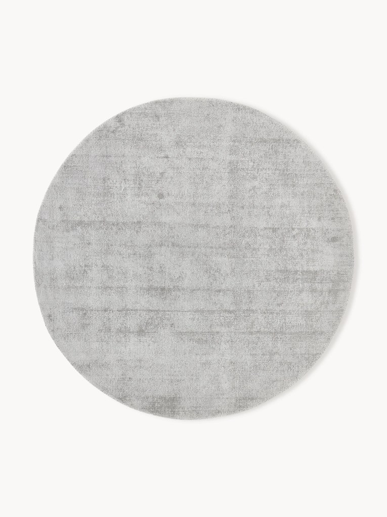 Rond handgeweven viscose vloerkleed Jane